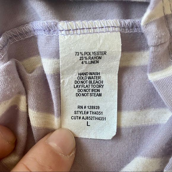 Threads Crochet Back Striped Top Size L - Picture 5 of 5